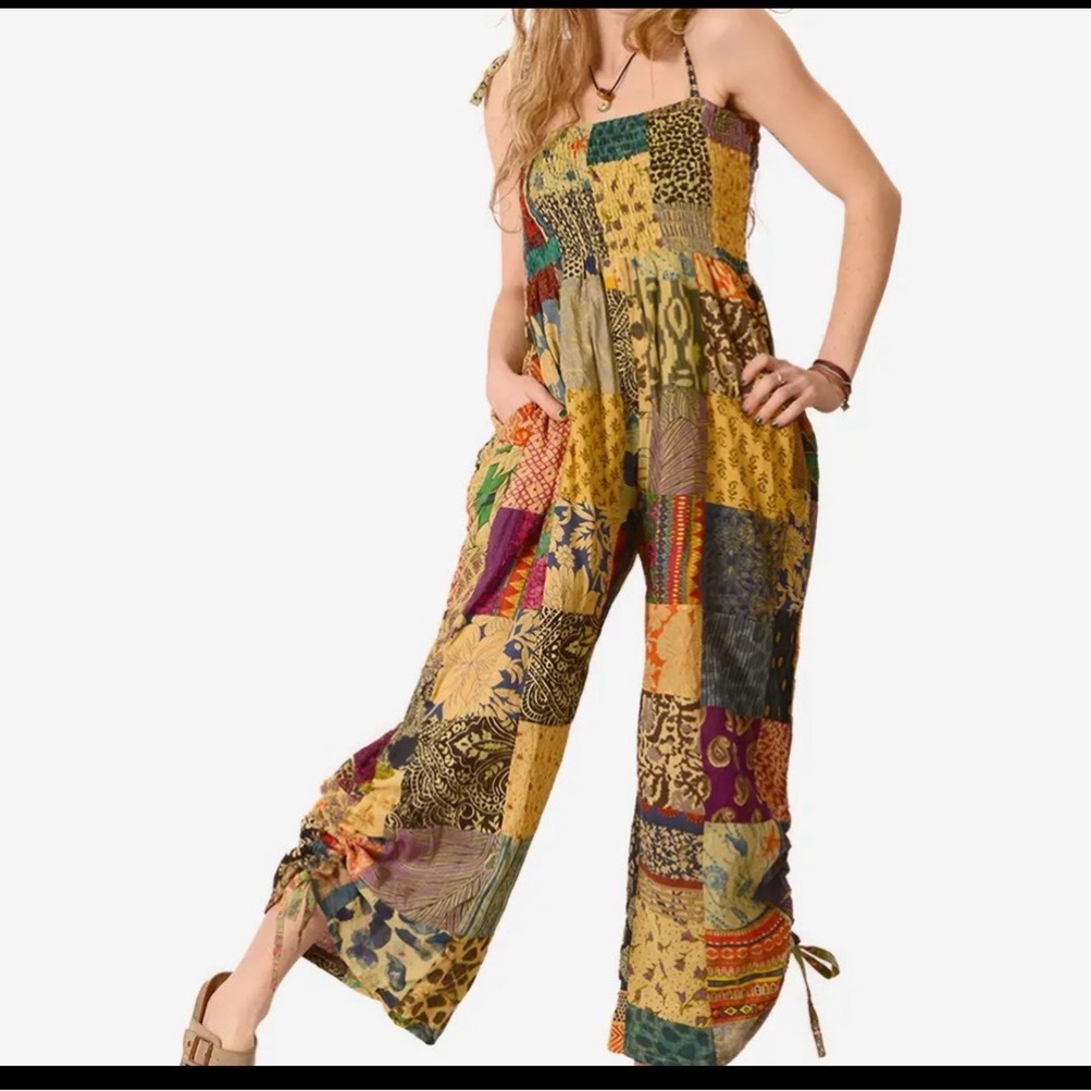 Patchwork Multicolor Jumpsuit - Picture 4 of 8